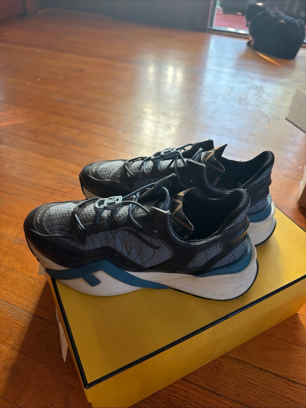 Fendi Flow Trainers Black Jacquard